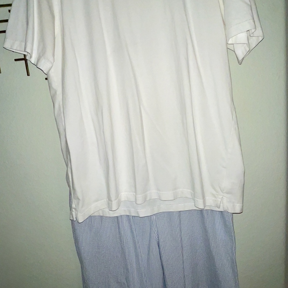 Brooks Brothers Blue & White 2 Pc T-Shirt & Pants Set / Lounge Set - XL SRP: $98